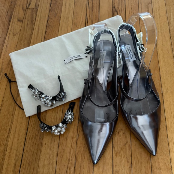 DOROTHEE SCHUMACHER Silver Slingbacks - Sz 39 - Picture 7 of 9